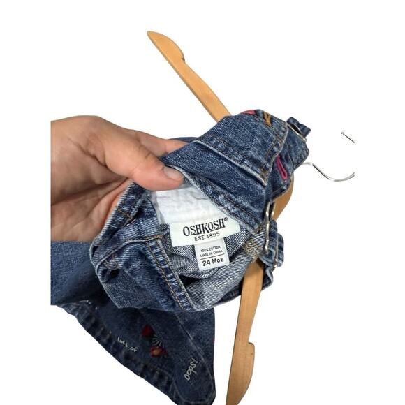 Vintage Oshkosh Denim Jumper Overall Dress Baby Girl Cupcake Birthday 24 Months - Picture 7 of 9